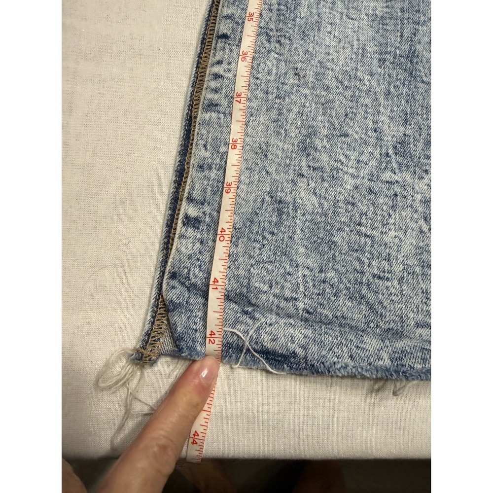 Risen Jeans Acid Wash Distressed Wide Leg Side Slit Denim Size 3/26 RDP5133 - Picture 4 of 8